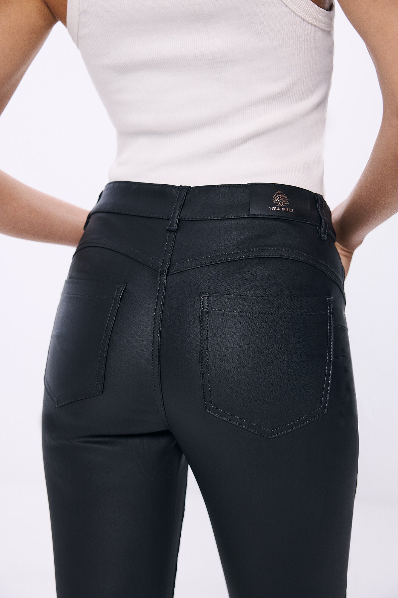 Waxed push up pants