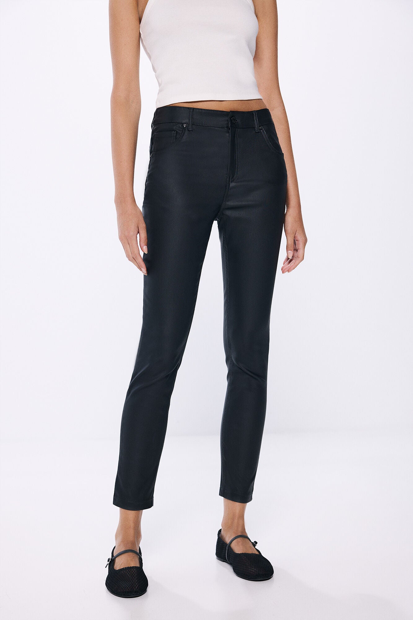 Waxed push up pants