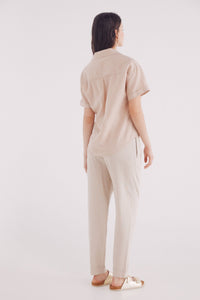 Linen pleated trousers