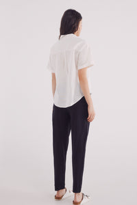 Linen pleated trousers