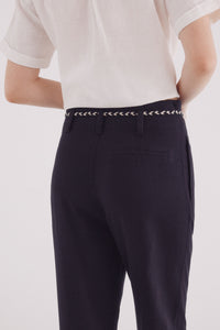 Linen pleated trousers