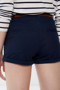 Cotton chino shorts with belt