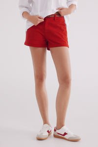 Chinos shorts with belt