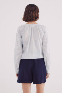Short elastic waist cotton linen