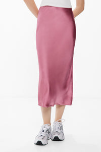 Long satin-finish skirt