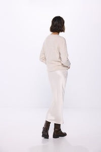 Satin-finish midi skirt