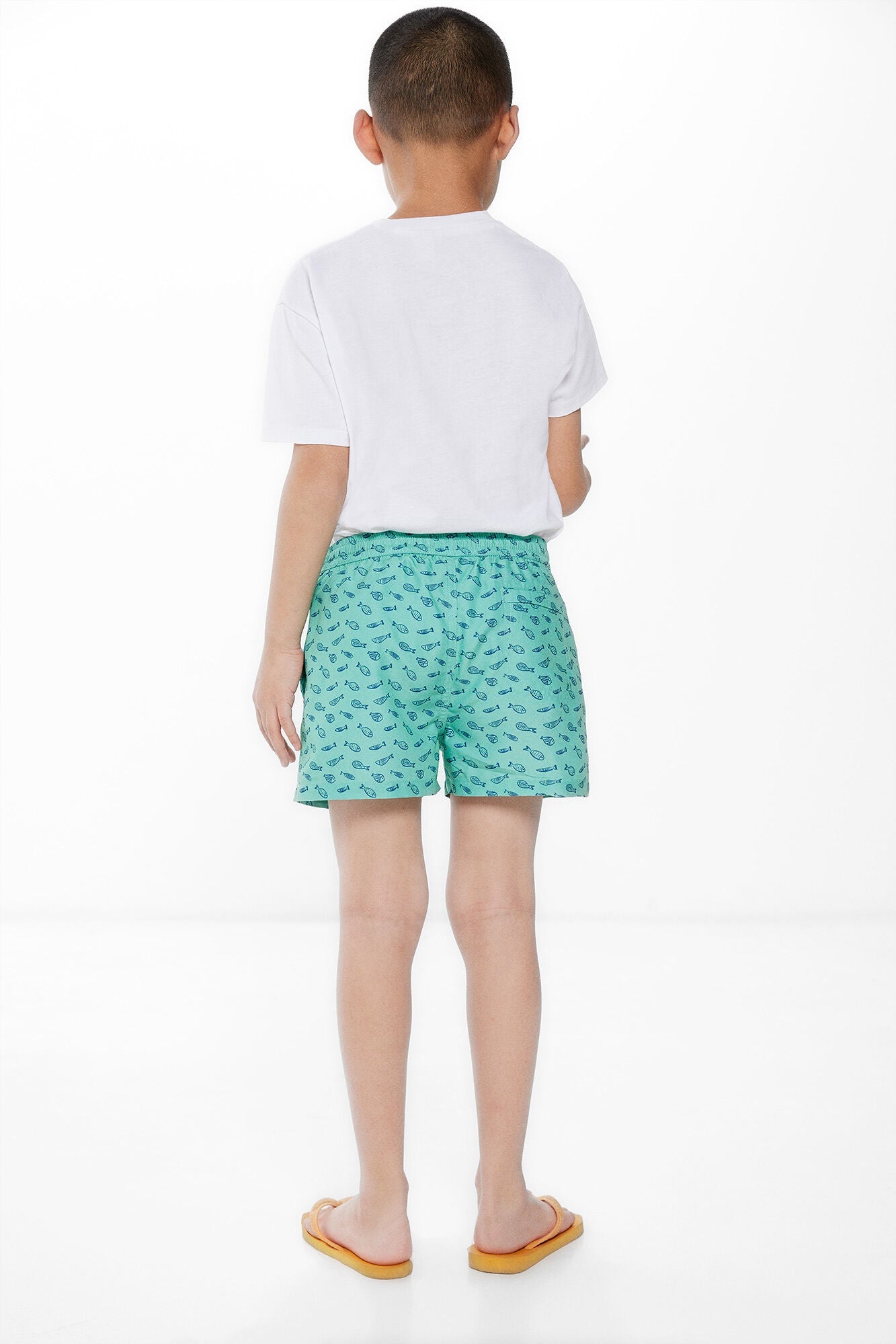 Boys' fish print swim shorts