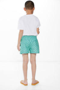 Boys' fish print swim shorts