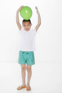 Boys' fish print swim shorts