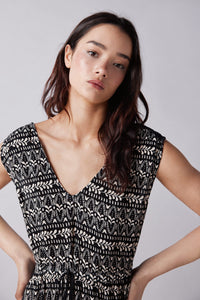 Crochet shoulders midi dress