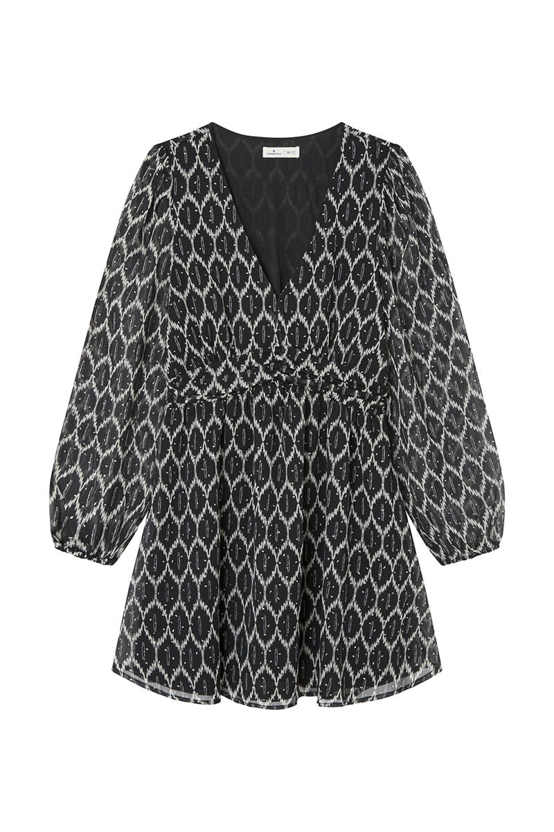 Short lurex print dress