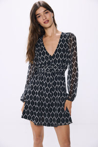 Short lurex print dress