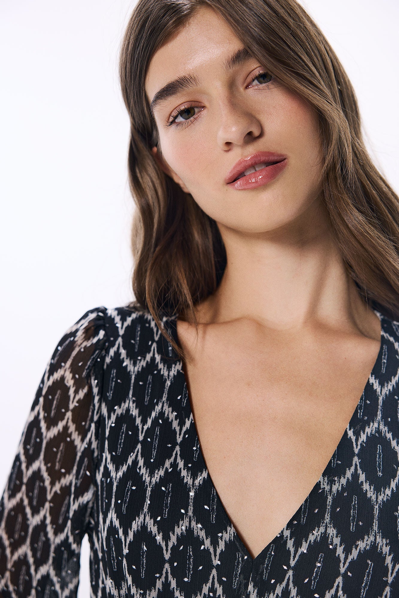 Short lurex print dress