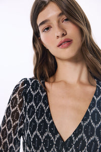Short lurex print dress