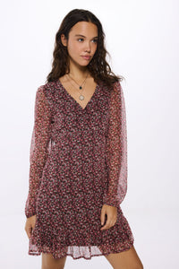 Short dress with neckline and print