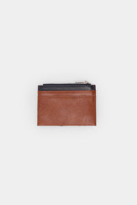 Basic two-tone leather effect wallet