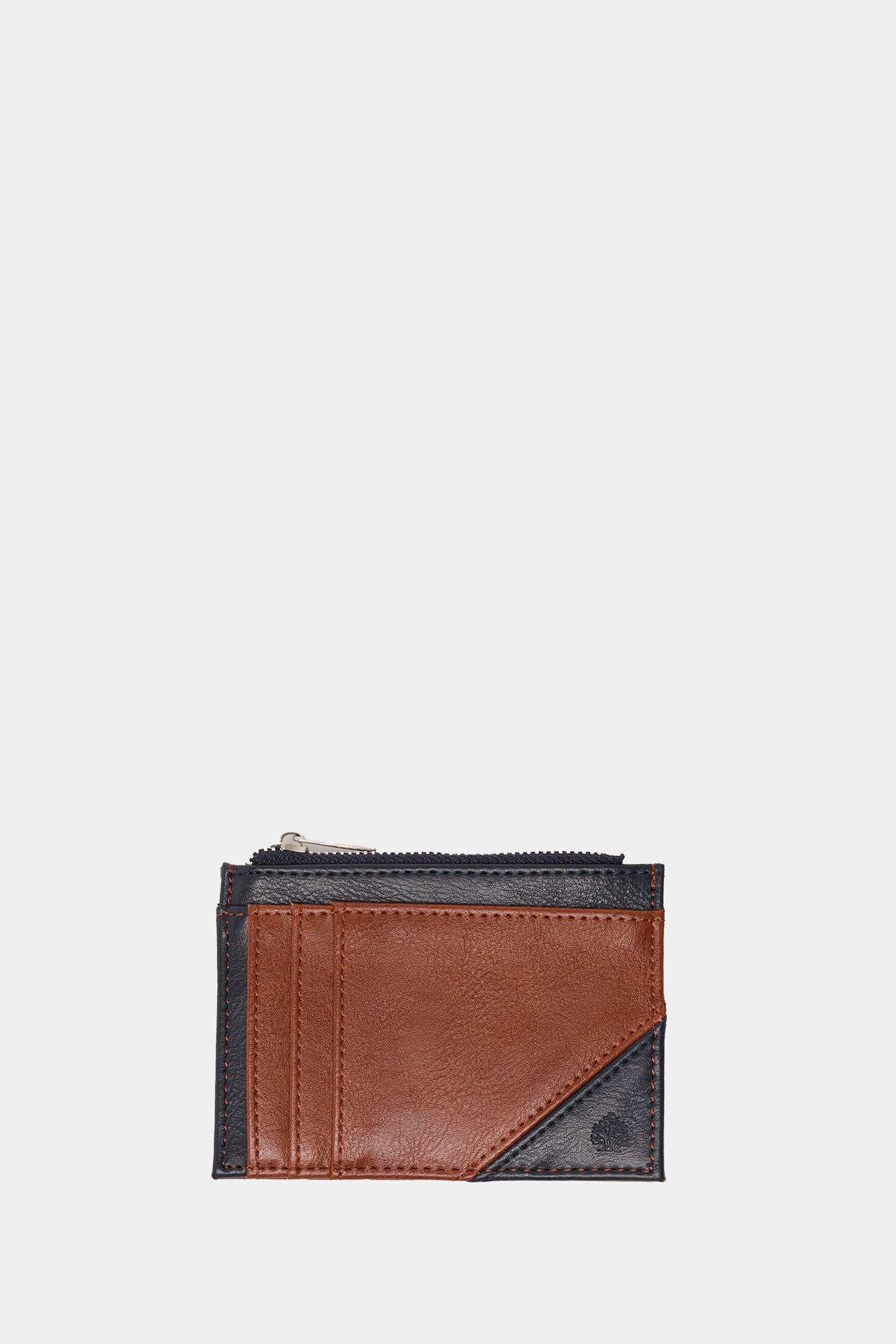 Basic two-tone leather effect wallet
