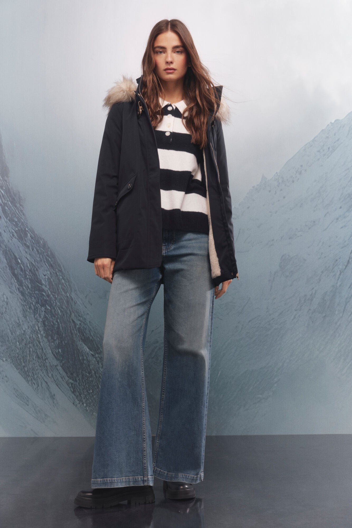 Sorona Aura metal zip hooded parka