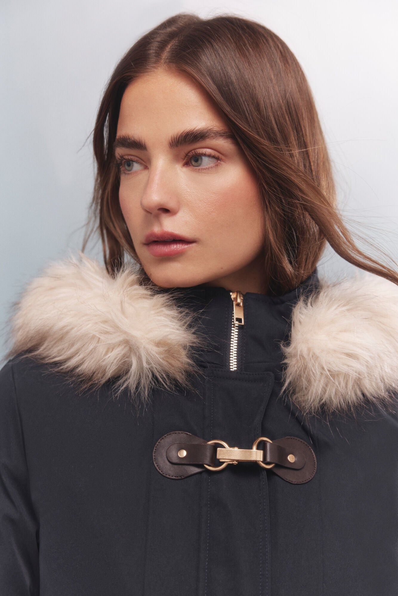 Sorona Aura metal zip hooded parka