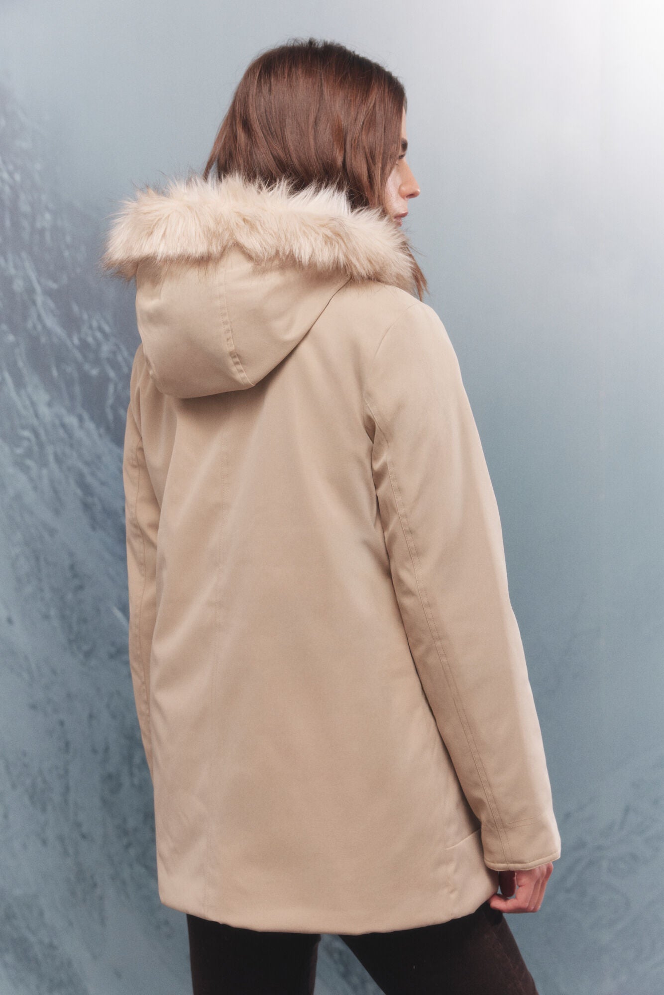 Sorona Aura metal zip hooded parka