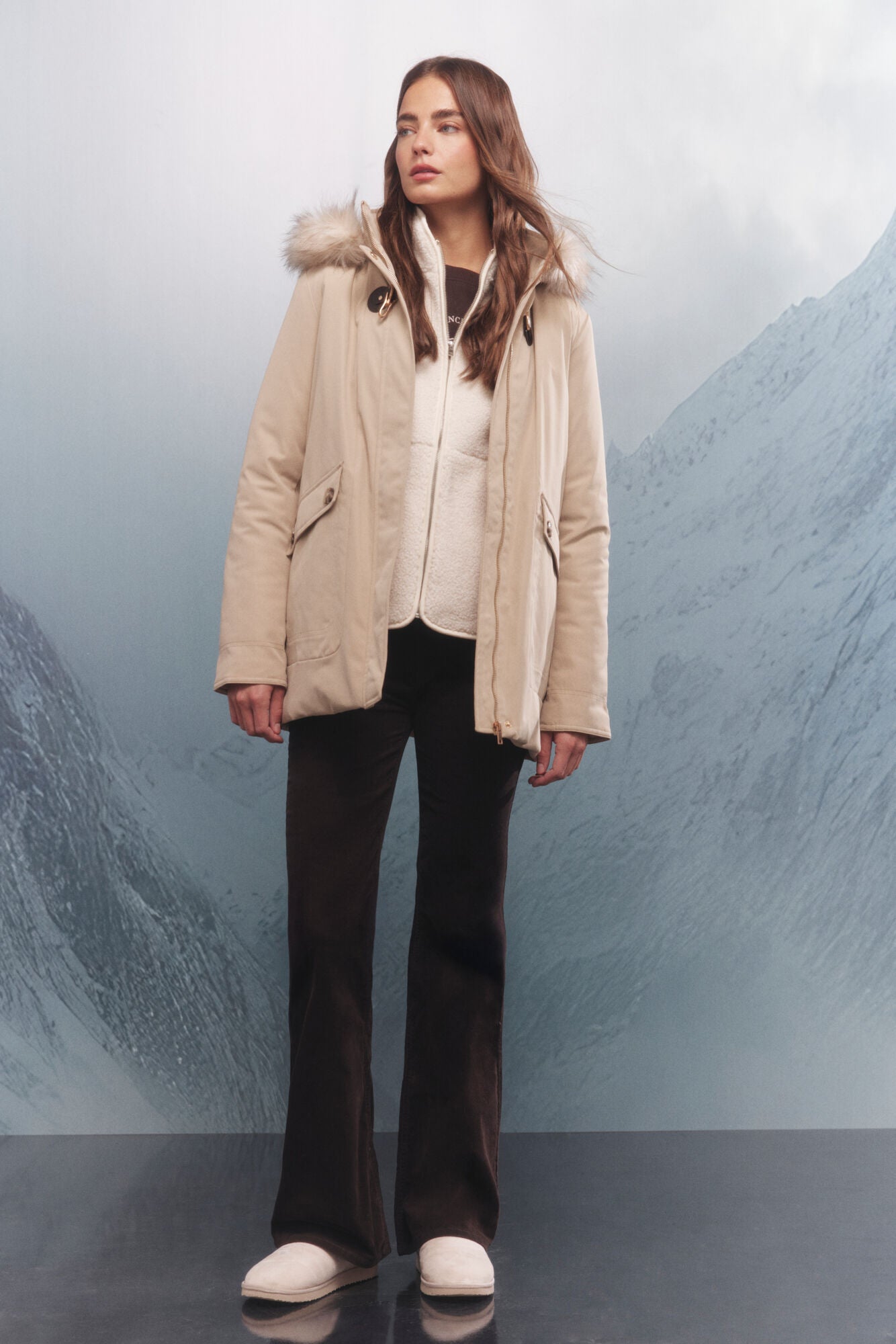 Sorona Aura metal zip hooded parka