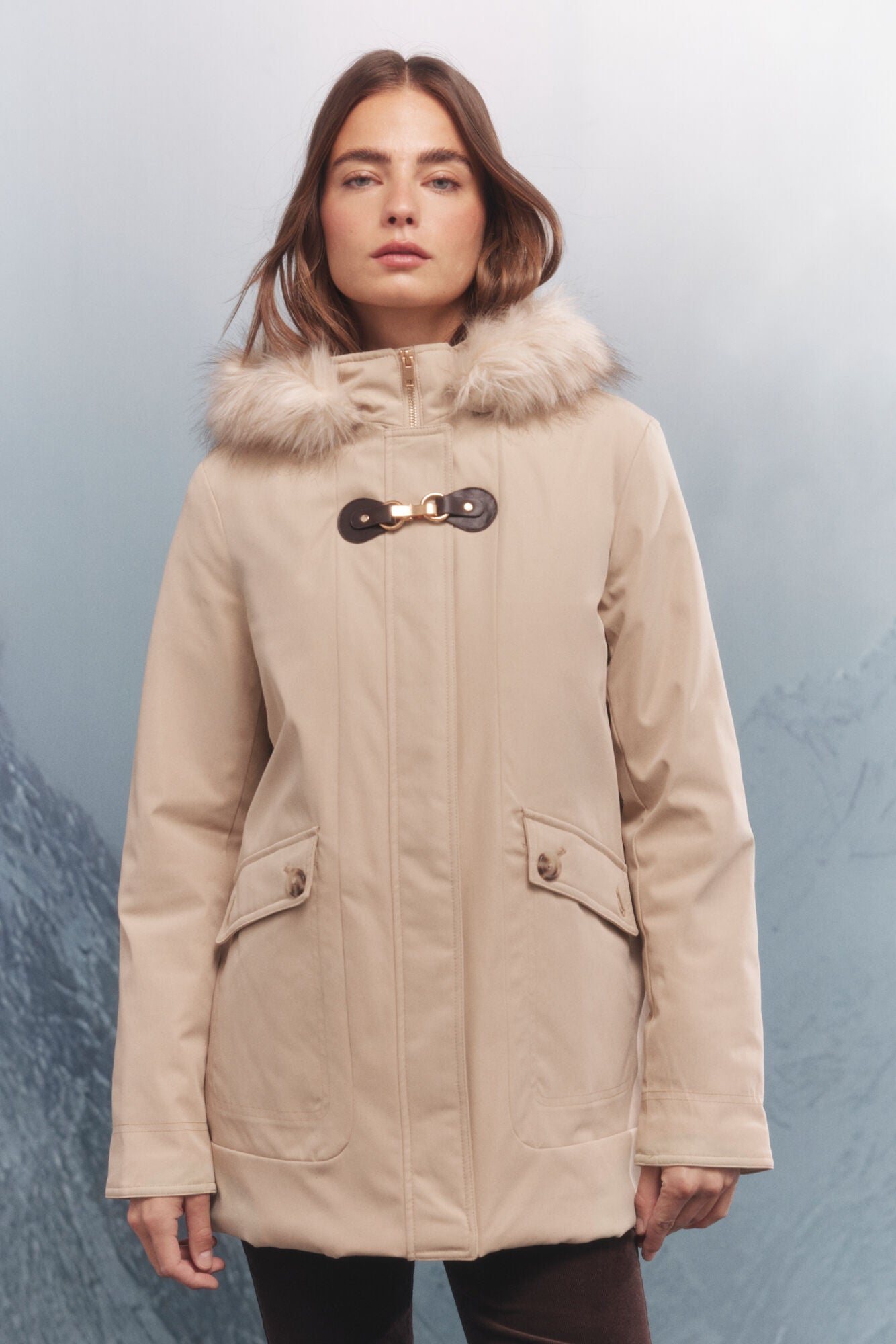 Sorona Aura metal zip hooded parka