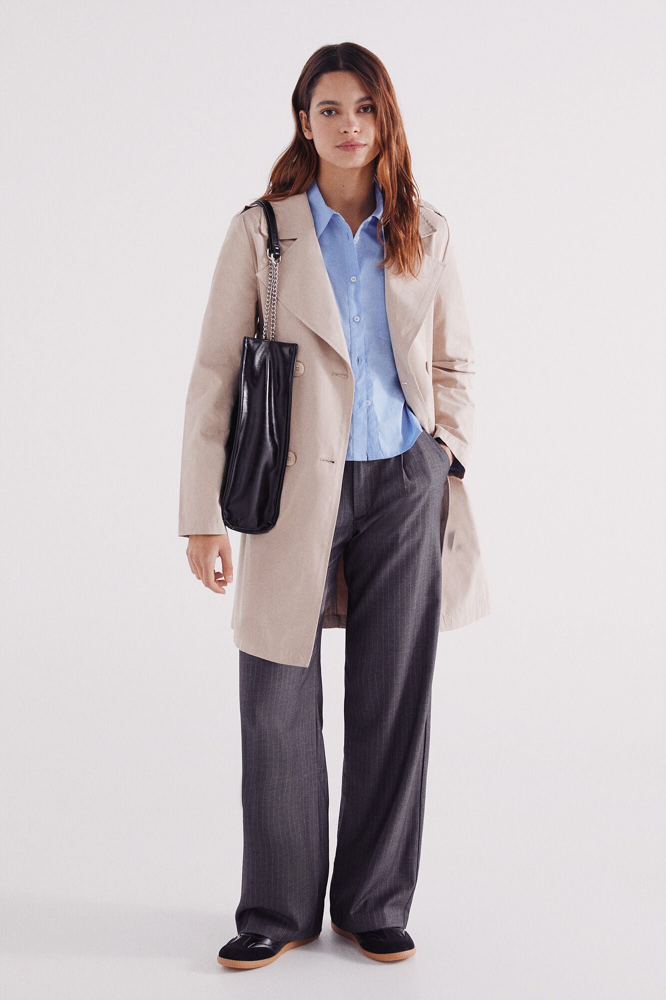 Belted trench coat