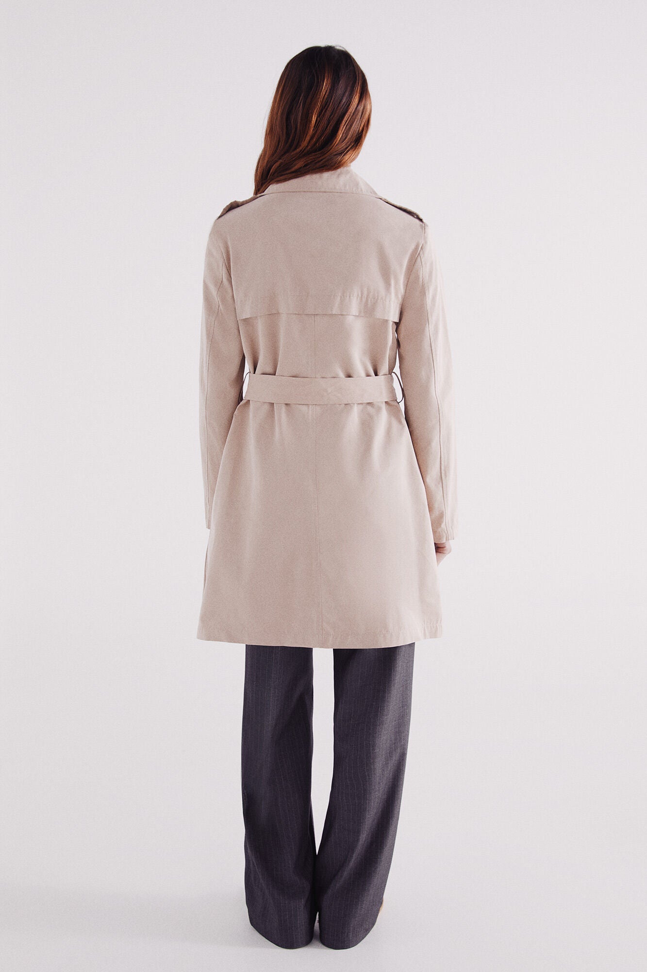 Belted trench coat