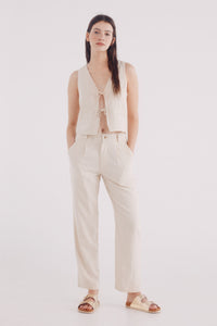 Linen bow vest
