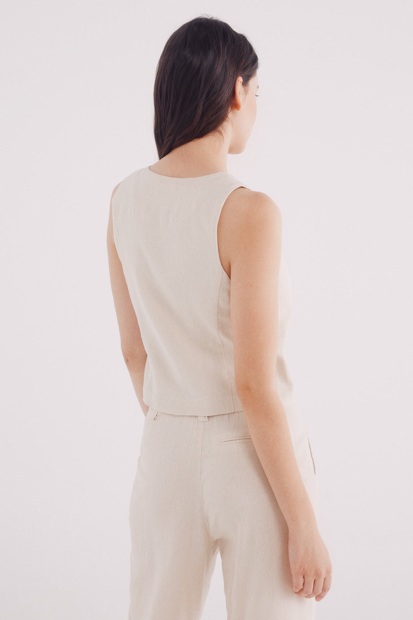 Linen bow vest