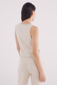 Linen bow vest