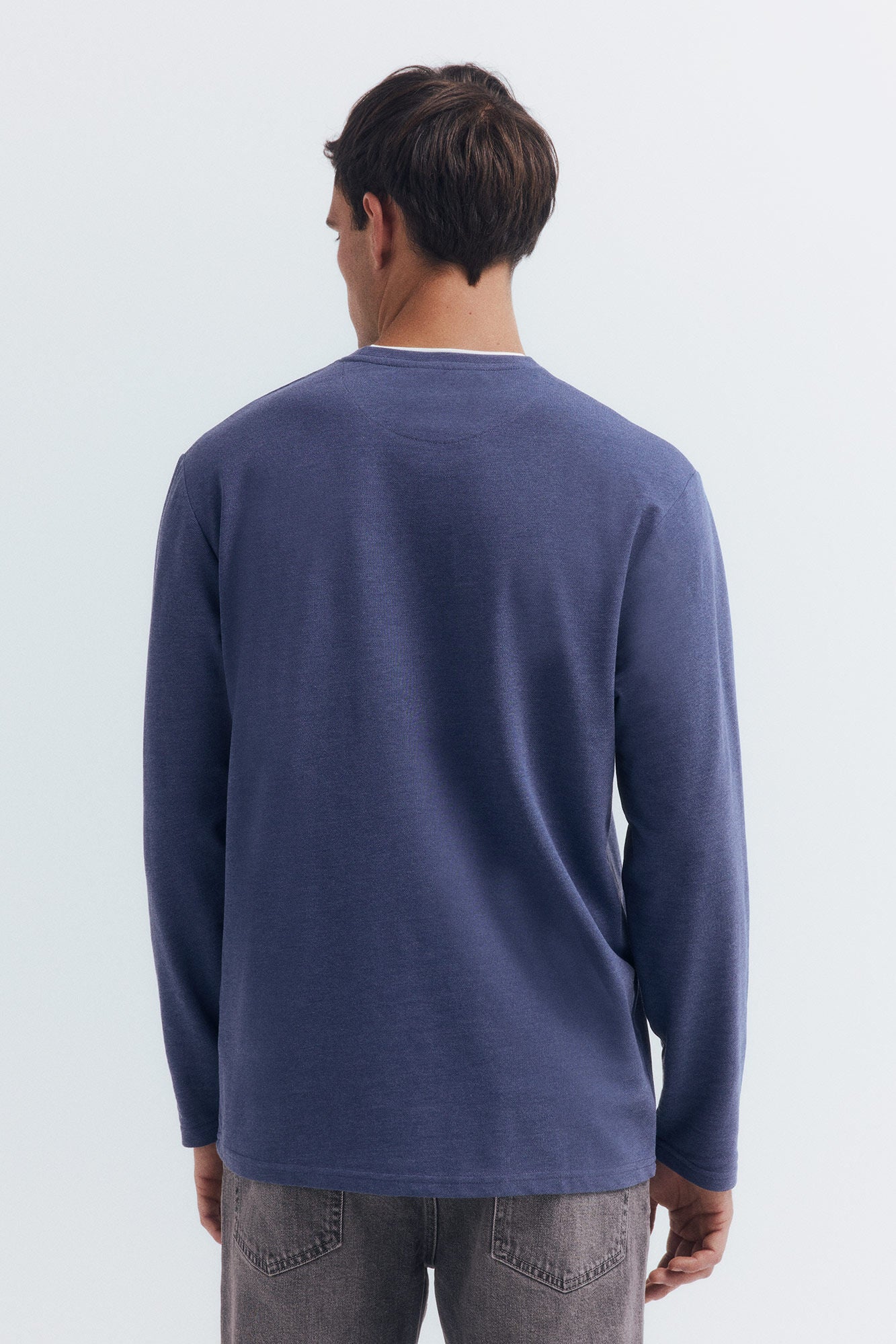 Double melange long-sleeved T-shirt
