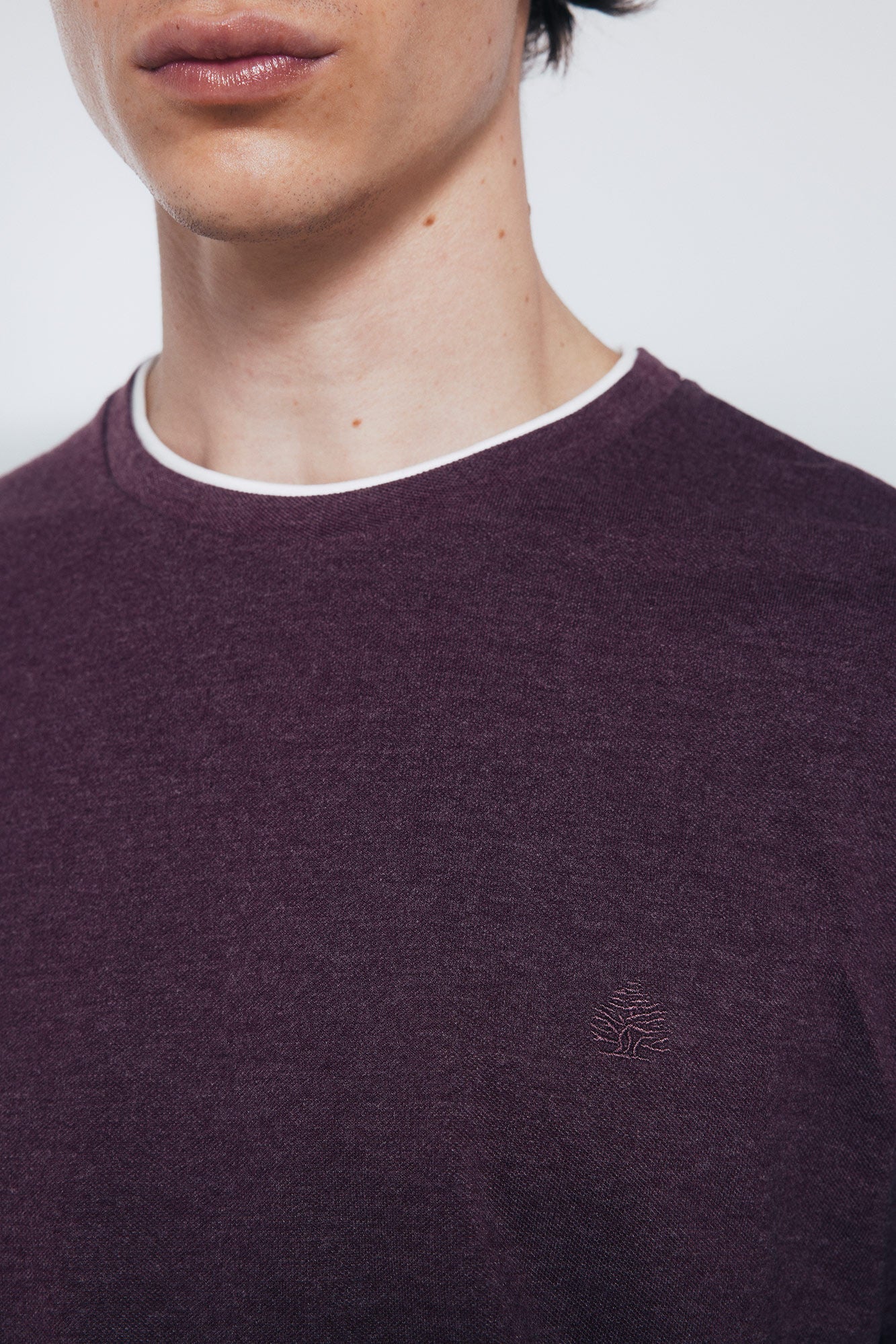 Double melange long-sleeved T-shirt