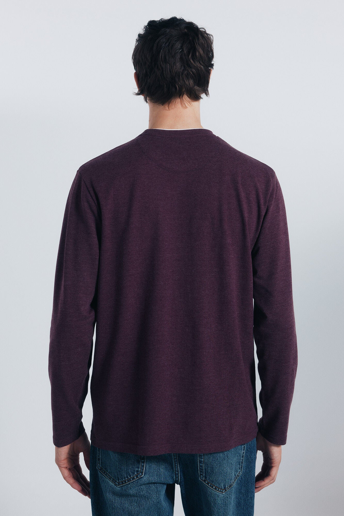 Double melange long-sleeved T-shirt