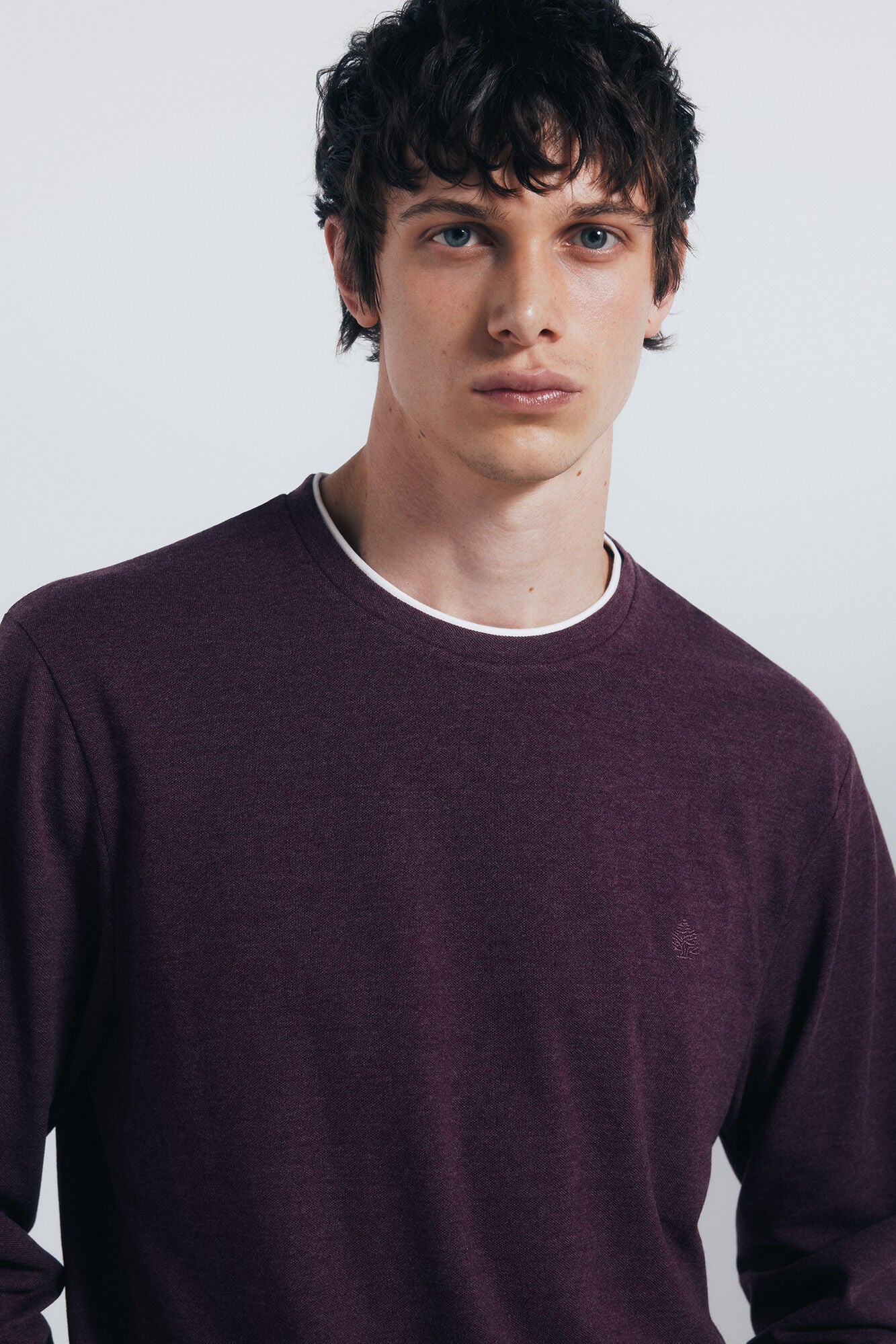 Double melange long-sleeved T-shirt