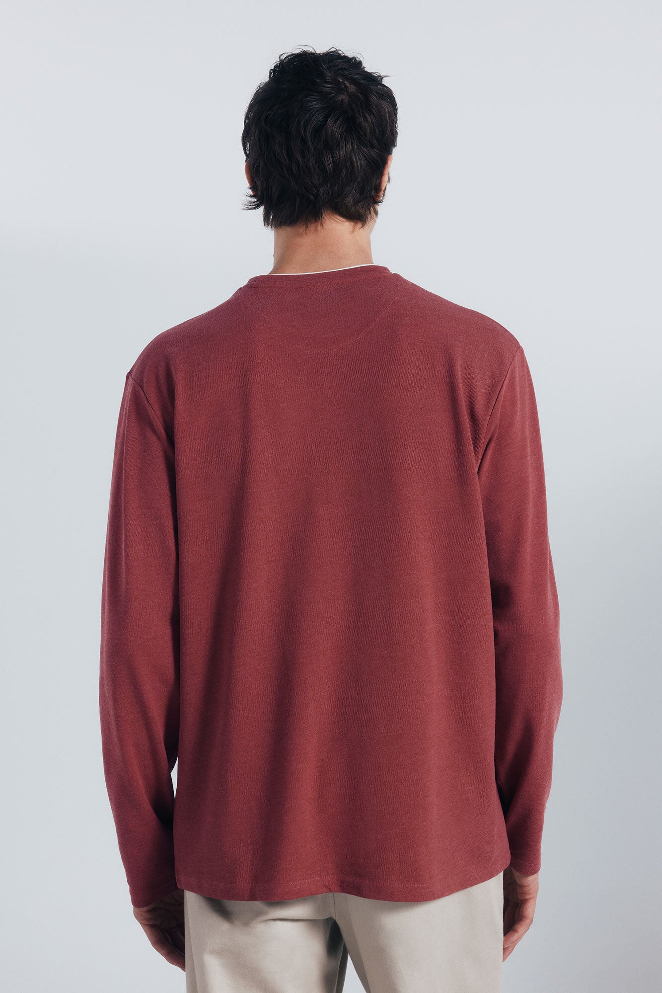 Double melange long-sleeved T-shirt