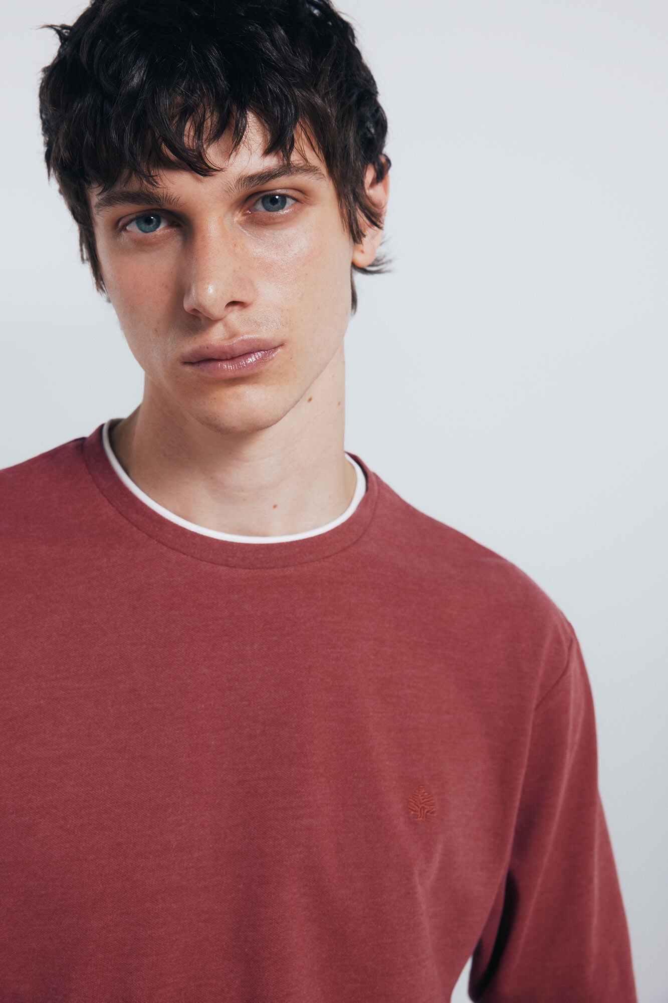 Double melange long-sleeved T-shirt