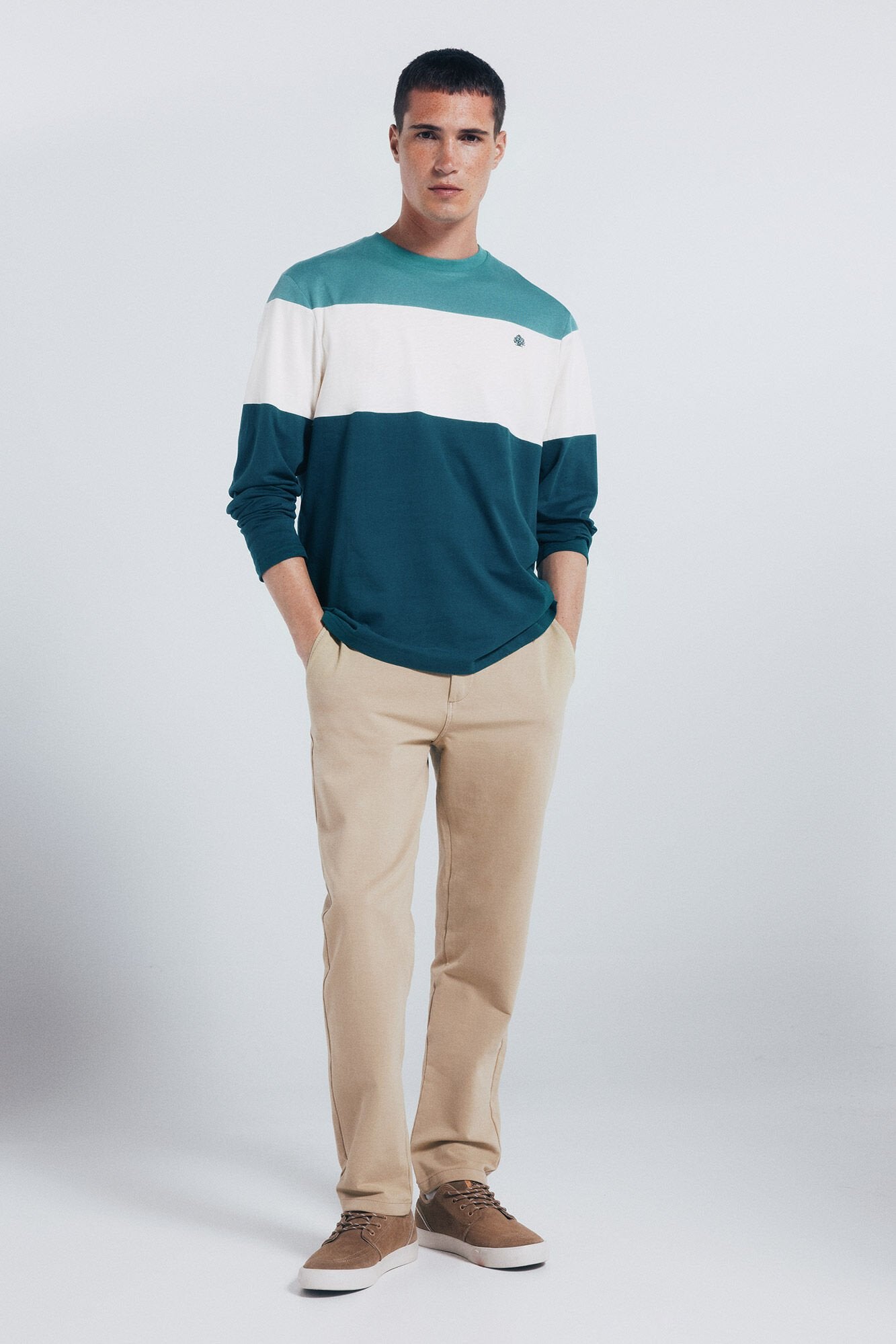 Long-sleeved piquŽ cut-out T-shirt