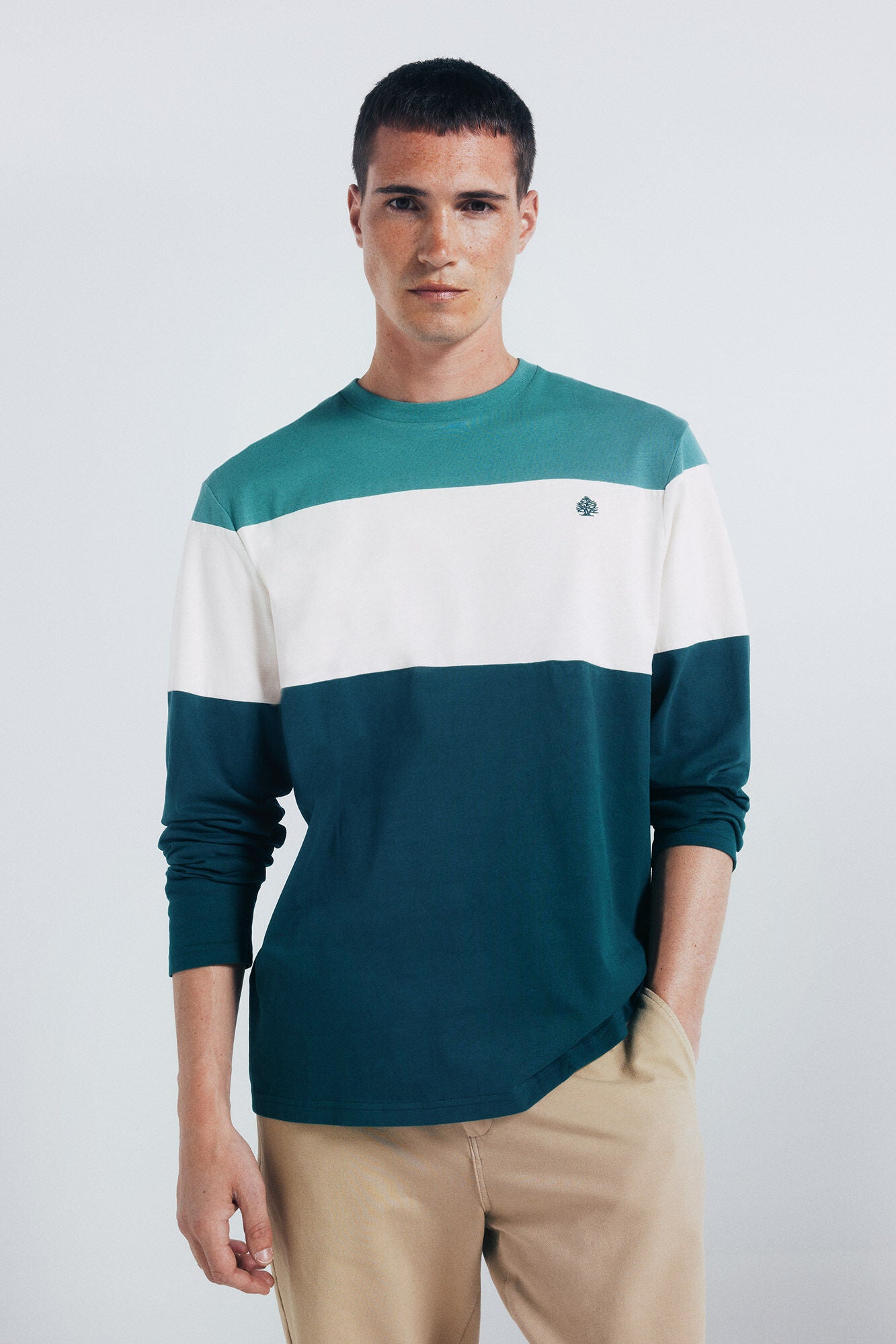 Long-sleeved piquŽ cut-out T-shirt