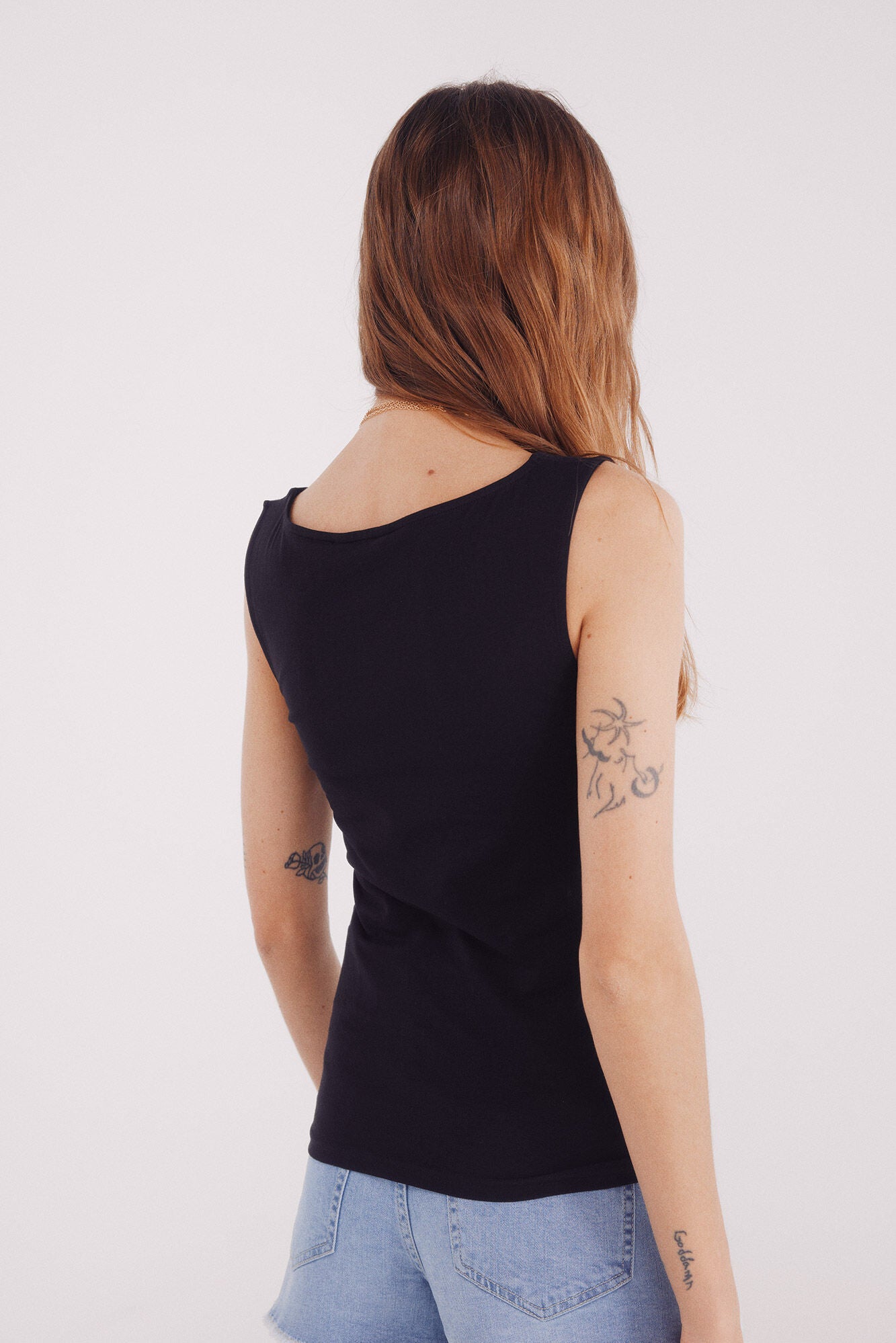 Cotton boat neckline t-shirt