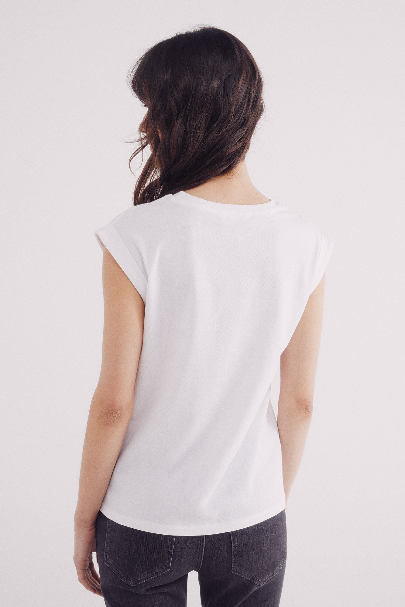 Crystal shoulder t-shirt