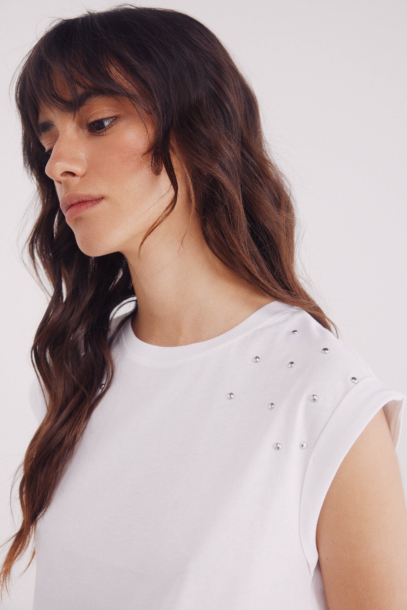 Crystal shoulder t-shirt