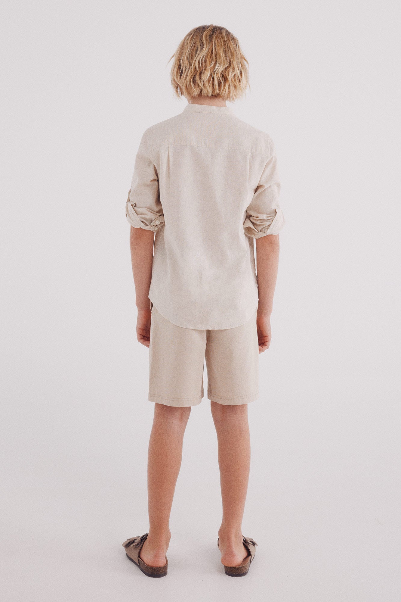 Boys' checkered structured Bermuda shorts