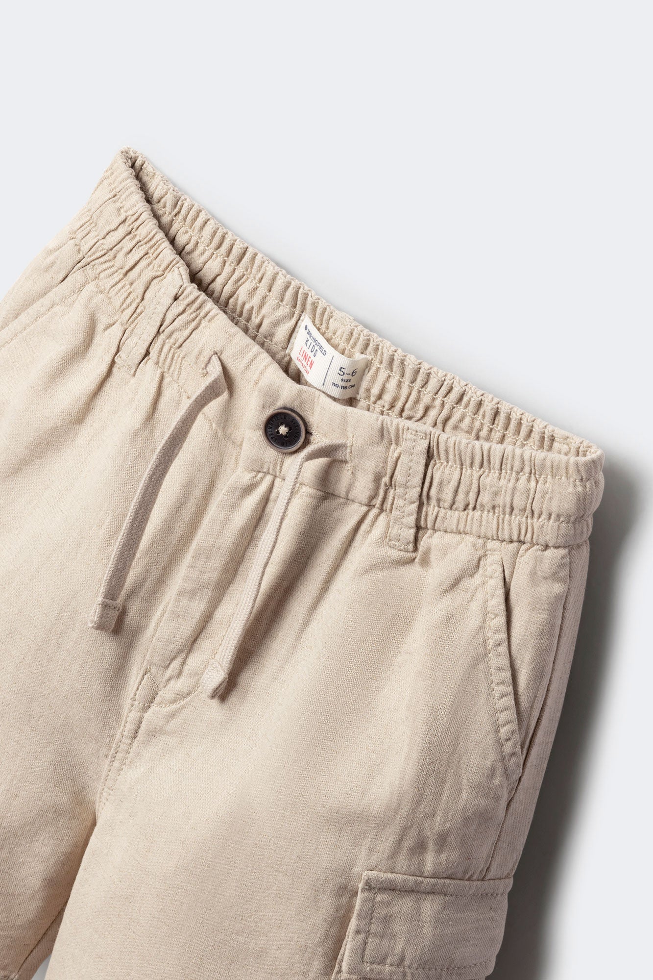 Linen cargo shorts for boys