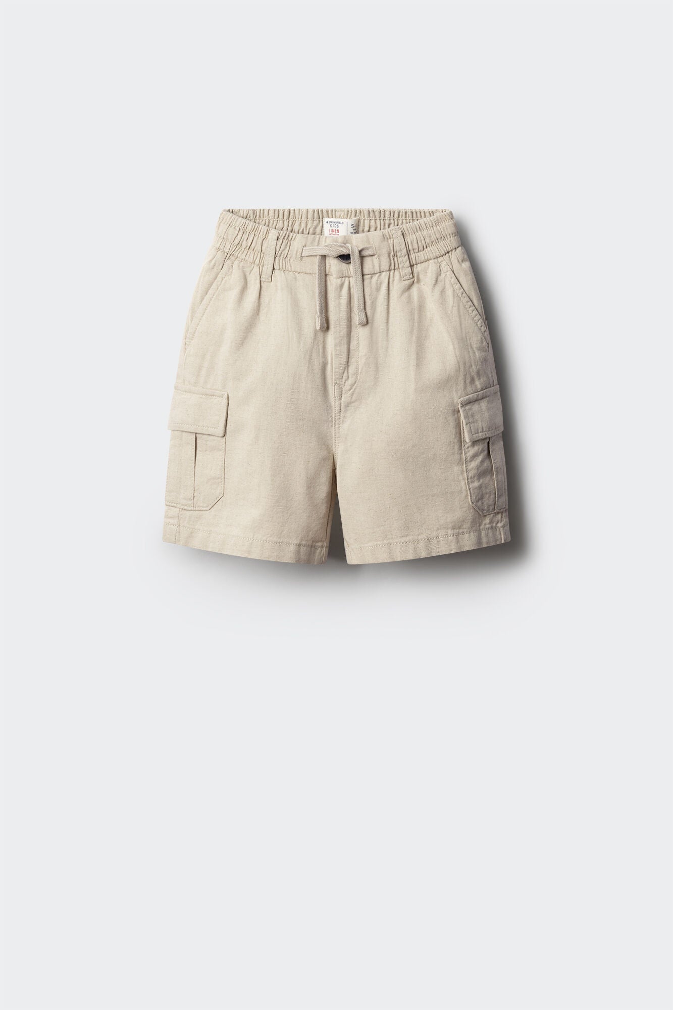 Linen cargo shorts for boys