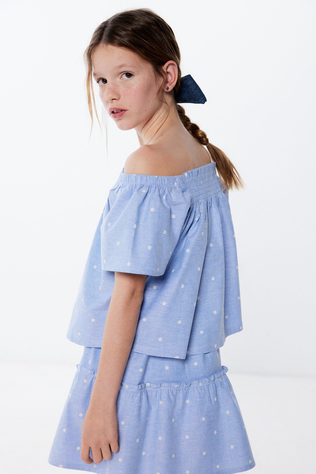 Girls' floral blouse