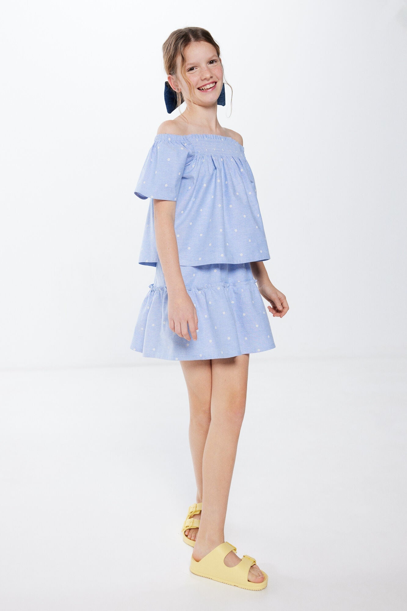 Girls' floral blouse