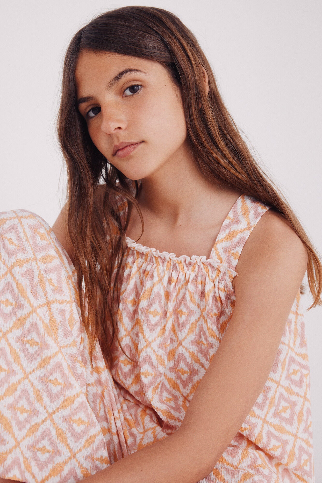 Girl's printed sleeveless top