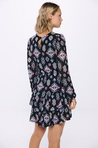 Short ethnic print dress