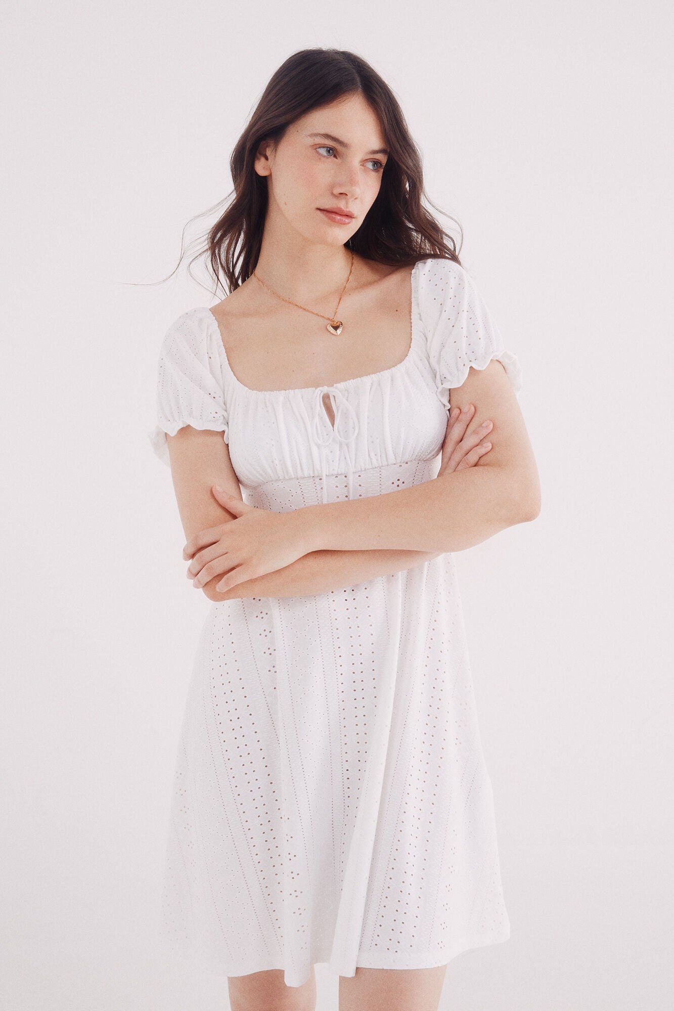 Short Swiss embroidered dress